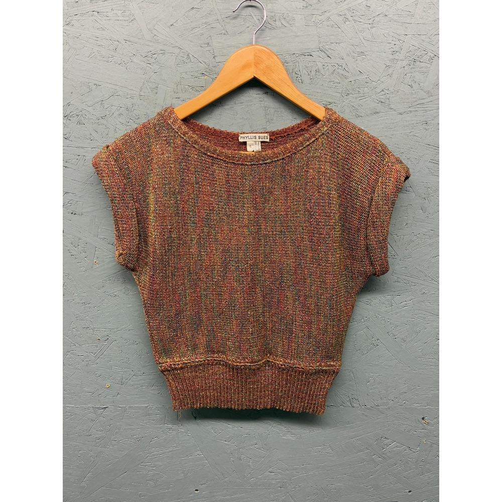 Phyllis Sues Women's S Vintage 1970s Hand Woven Chunky Knit Sweater Top - Picture 2 of 7